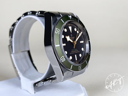 Tudor Black Bay Green Black Dial SS Harrods Ltd Diver Watch 79230G BP