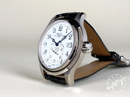 BALL Trainmaster White Dial 18K WG Auto 115 Pcs Ltd Field Watch NM1052D w/ B&P