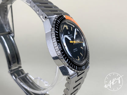 Vintage Accutron Snorkel Black & Orange Bezel Black Dial Tuning Fork Euro Edition Watch