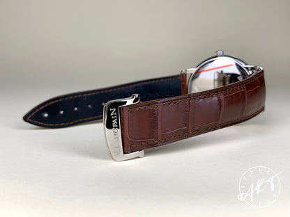 Blancpain Villeret Ultra-Slim Silver Dial 18K WG Auto Watch 4040 w/ Box & Manual