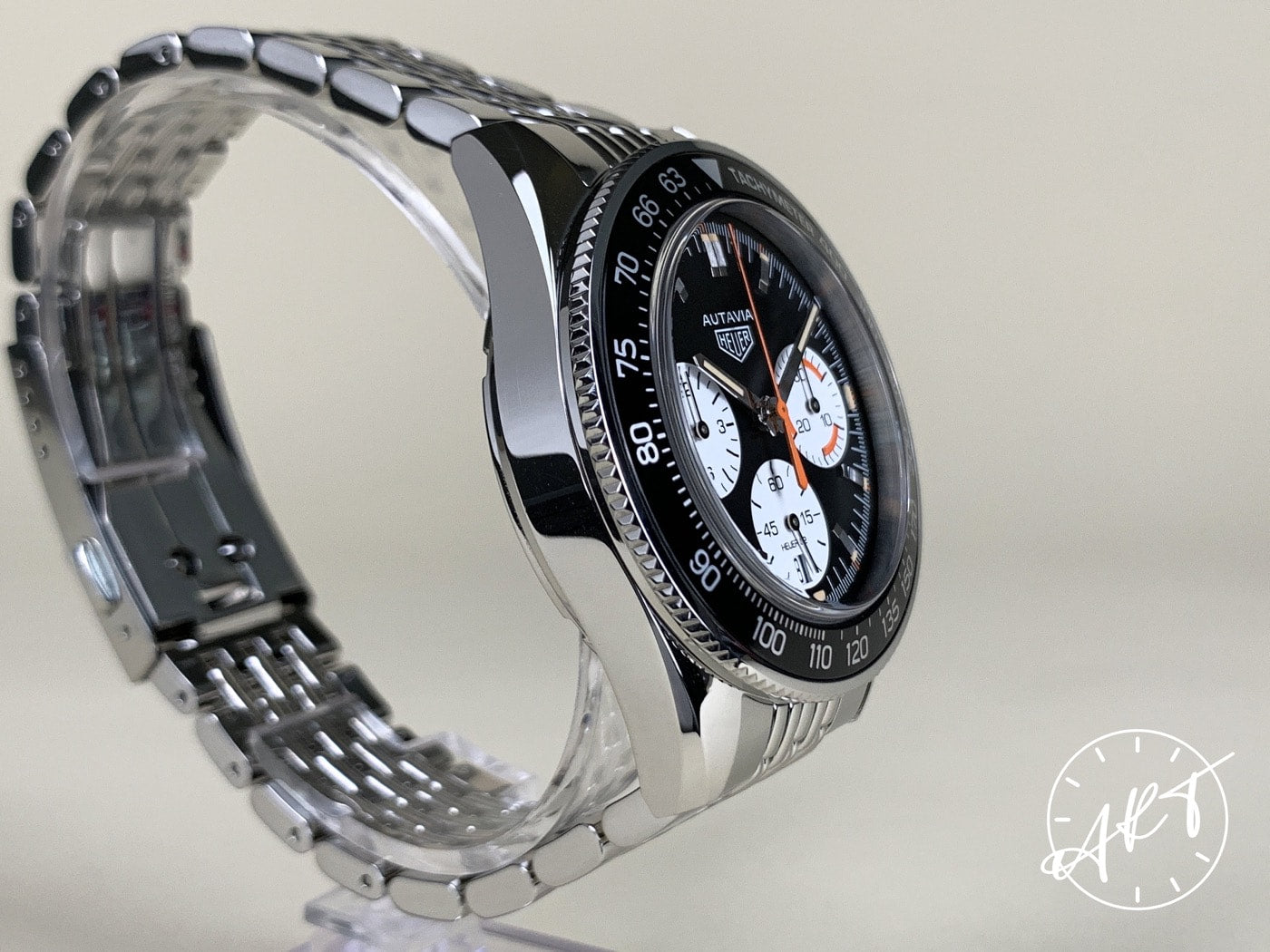 Tag Heuer Autavia Chrono Black & Silver Dial SS Hodinkee SE Watch CBE2117 BP