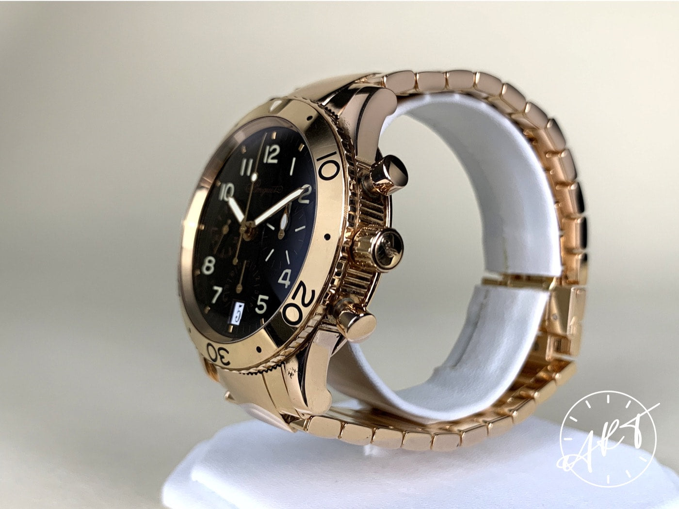 Breguet Type XX Transatlantique Chrono Black T Dial RG 18K RG Watch 3820 w/ Box