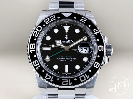 Rolex GMT-Master II Black STICK Dial Stainless Steel Auto Watch 116710LN w/ B&P