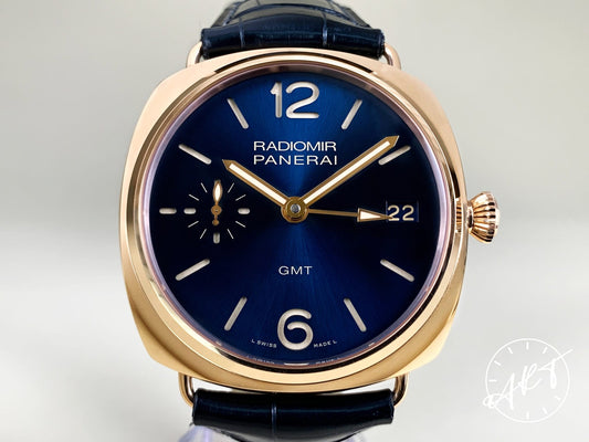 Panerai PAM 598 Radiomir 3 Days GMT Blue Dial 18K RG 200 Pcs Ltd Watch PAM00598 BP
