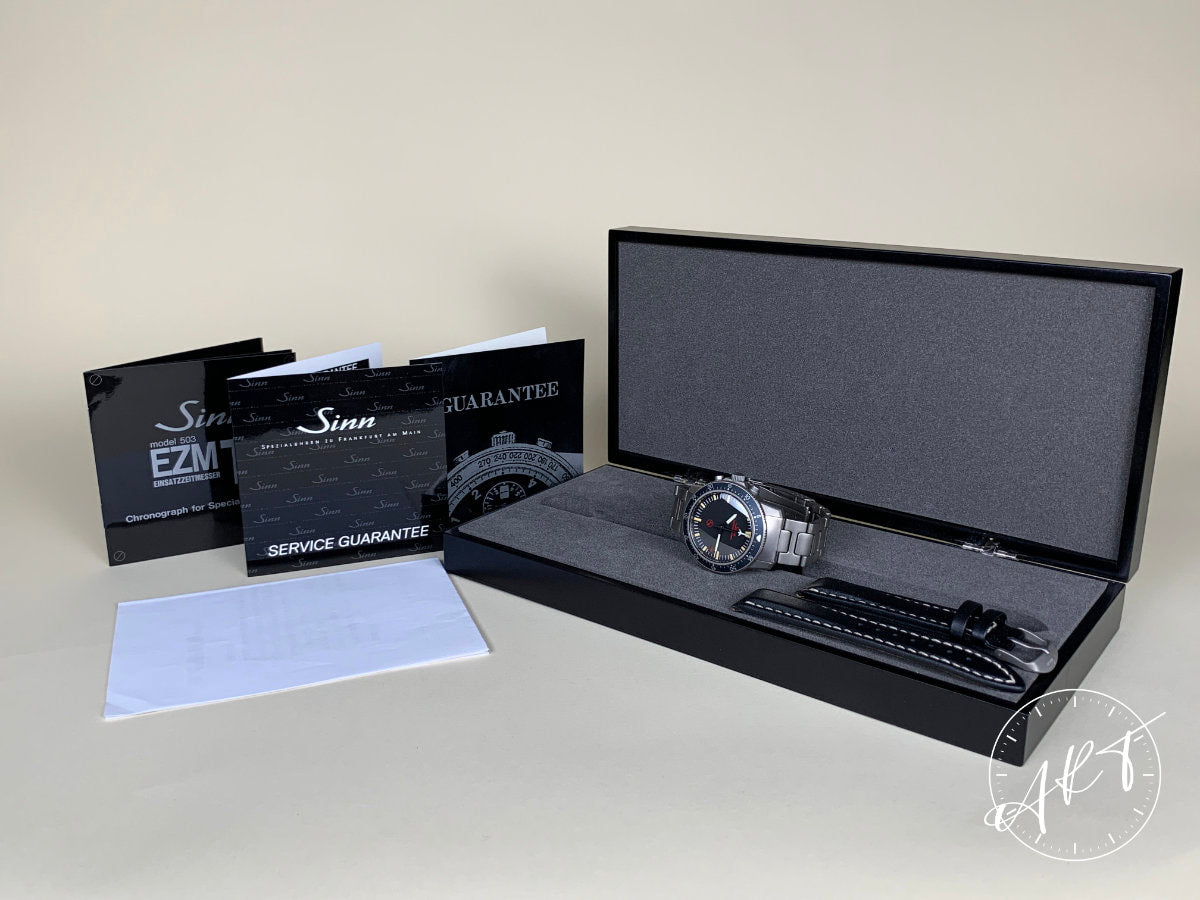 Sinn EZM 1 Black 3H Dial Titanium Auto Limited Edition Field Watch in FULL SET