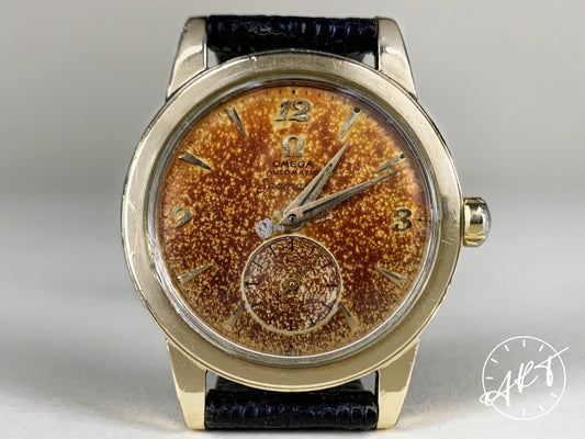 1954 Omega Seamaster "Bumper" Red Tropical Dial 14K Gold Filled Watch 6633