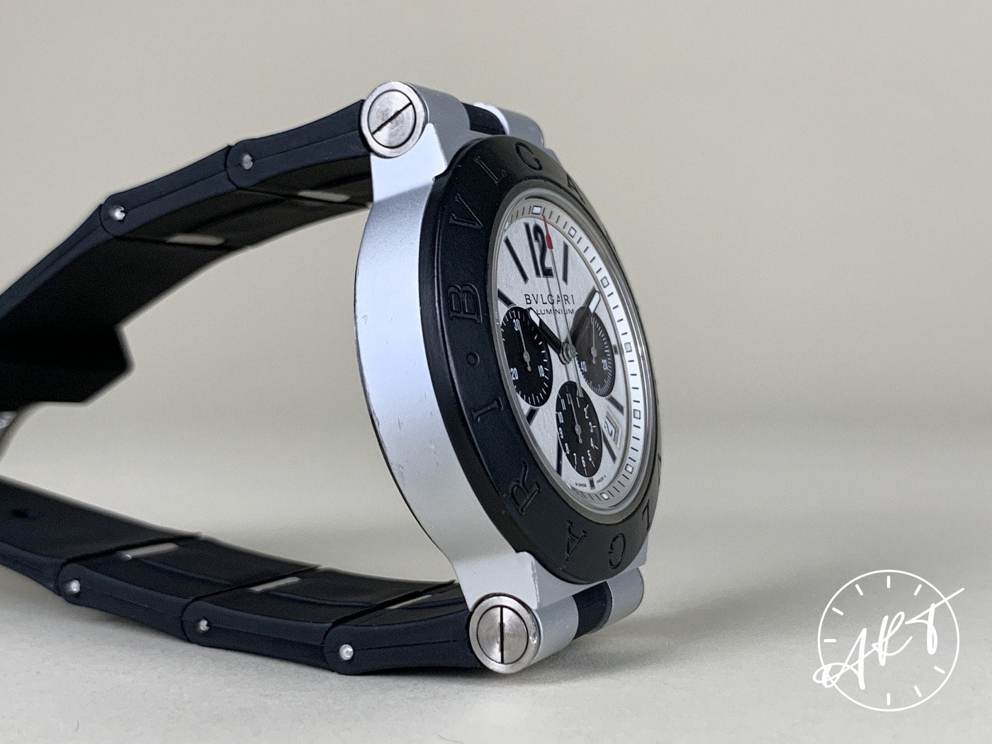Bvlgari Diagono Chrono Black & Silver Dial Aluminum Watch AC 44 TA