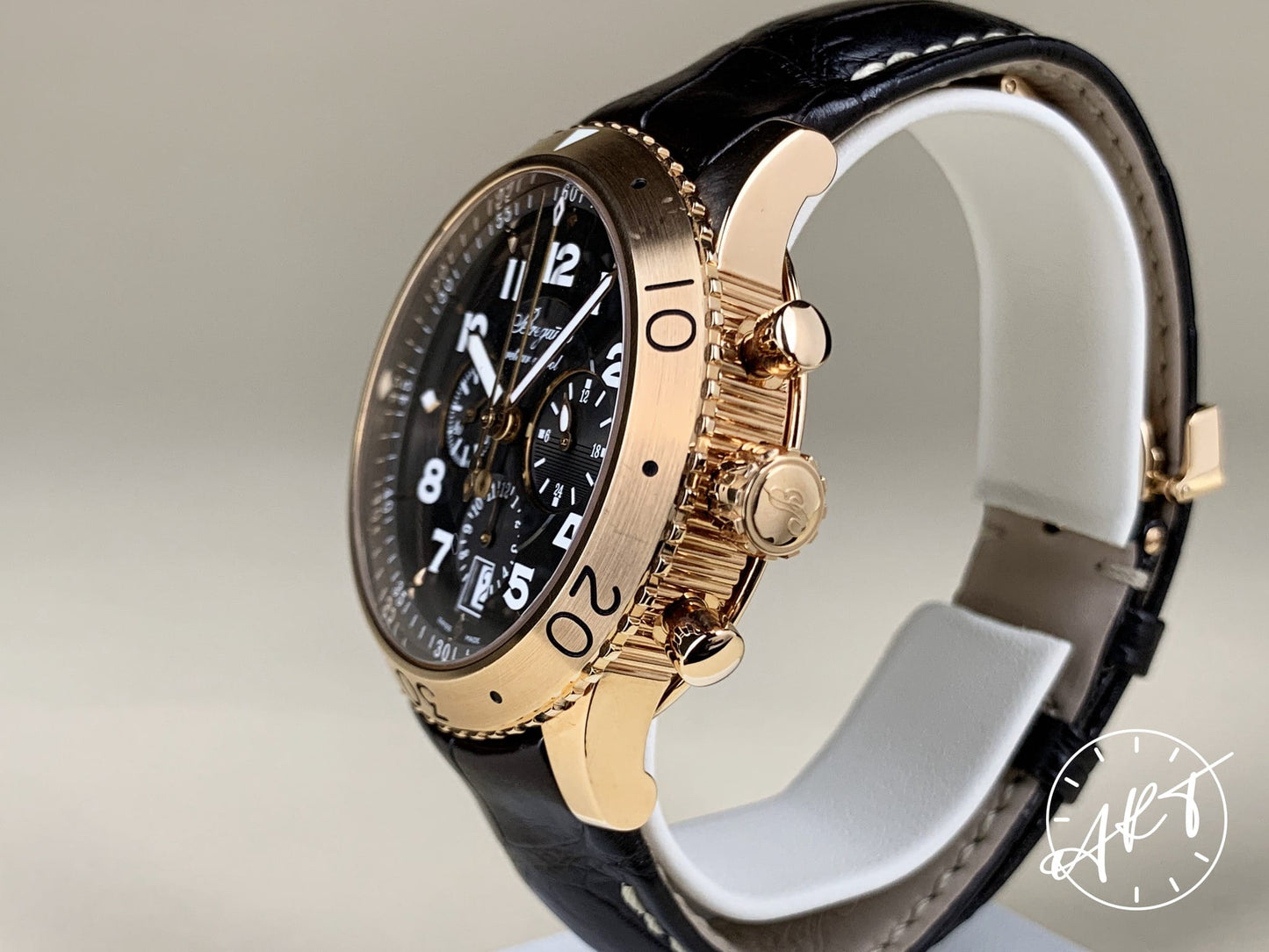 Breguet Type XXI Flyback Chrono Ruthenium Dial 18K RG Auto Pilot Watch 3810BR BP