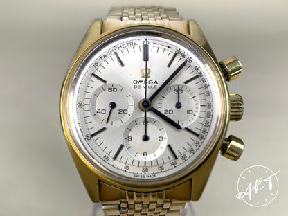 1960s Omega De Ville Chrono Cal 861 Gold Plated Watch 145.018 w/ Orig Bracelet