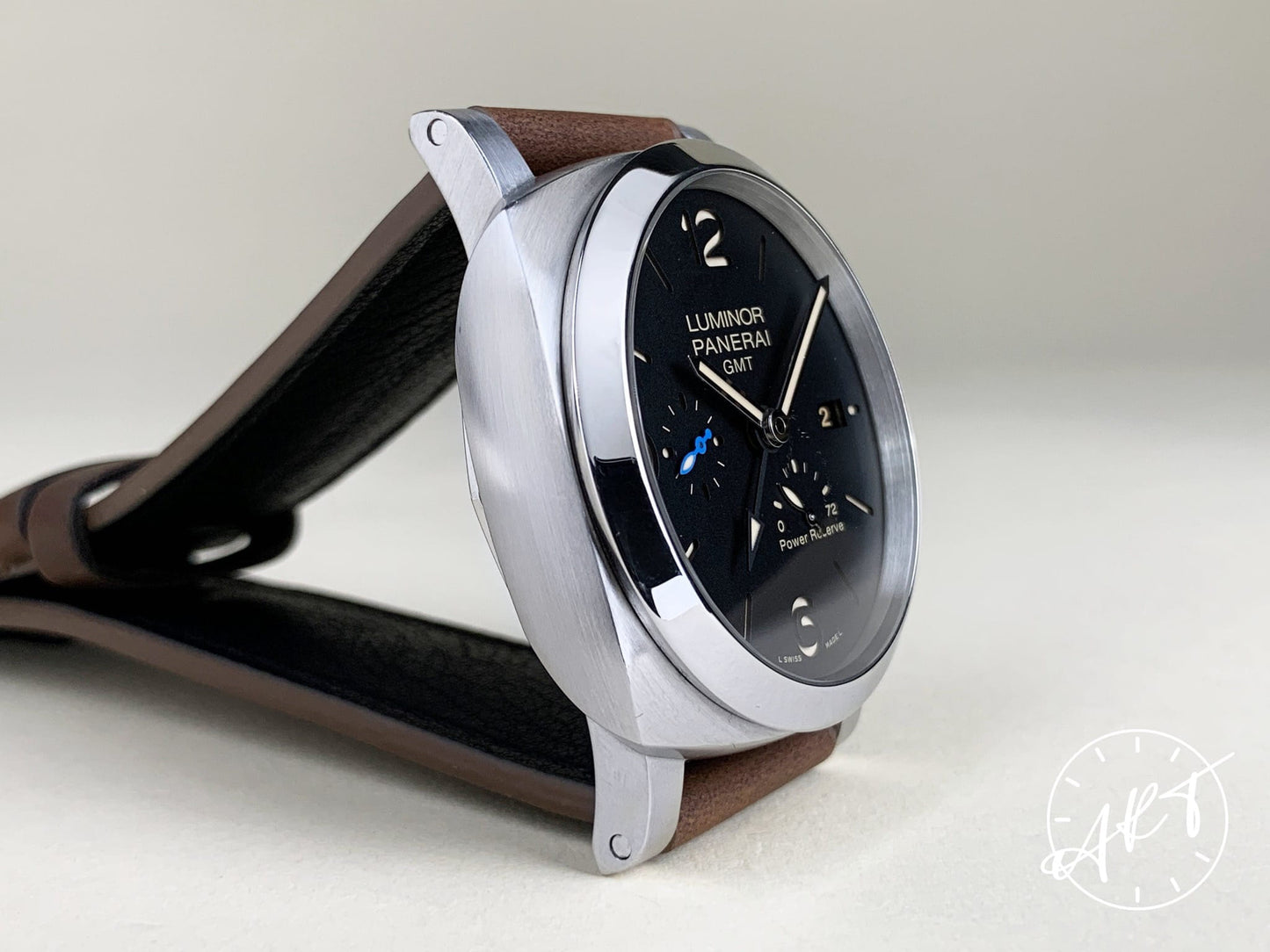 Panerai PAM 1321 Luminor 1950 3 Days GMT Black Dial Watch PAM01321 w/Box