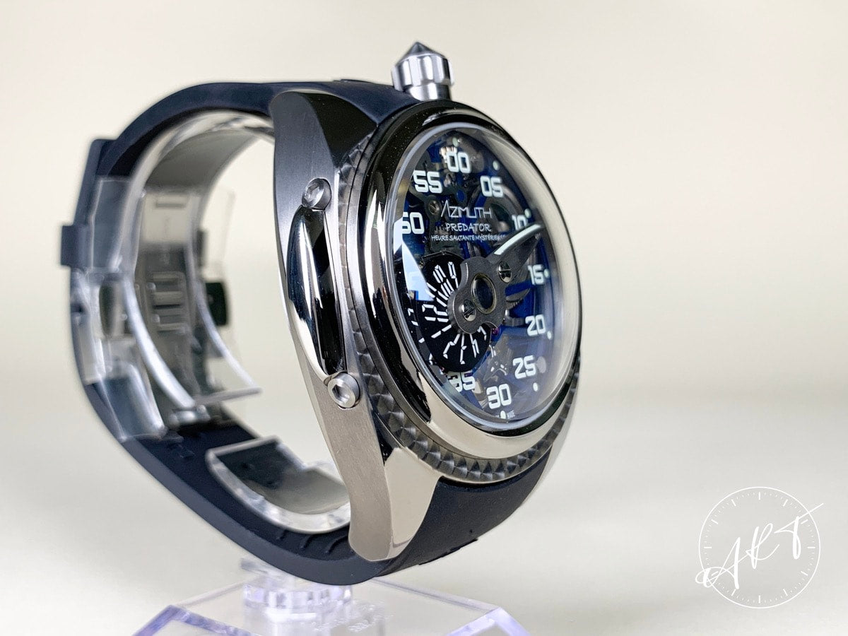 NEW Azimuth Predator 2.0 Spaceship Blue Dial Titanium Oval Manual Watch w/ B&P