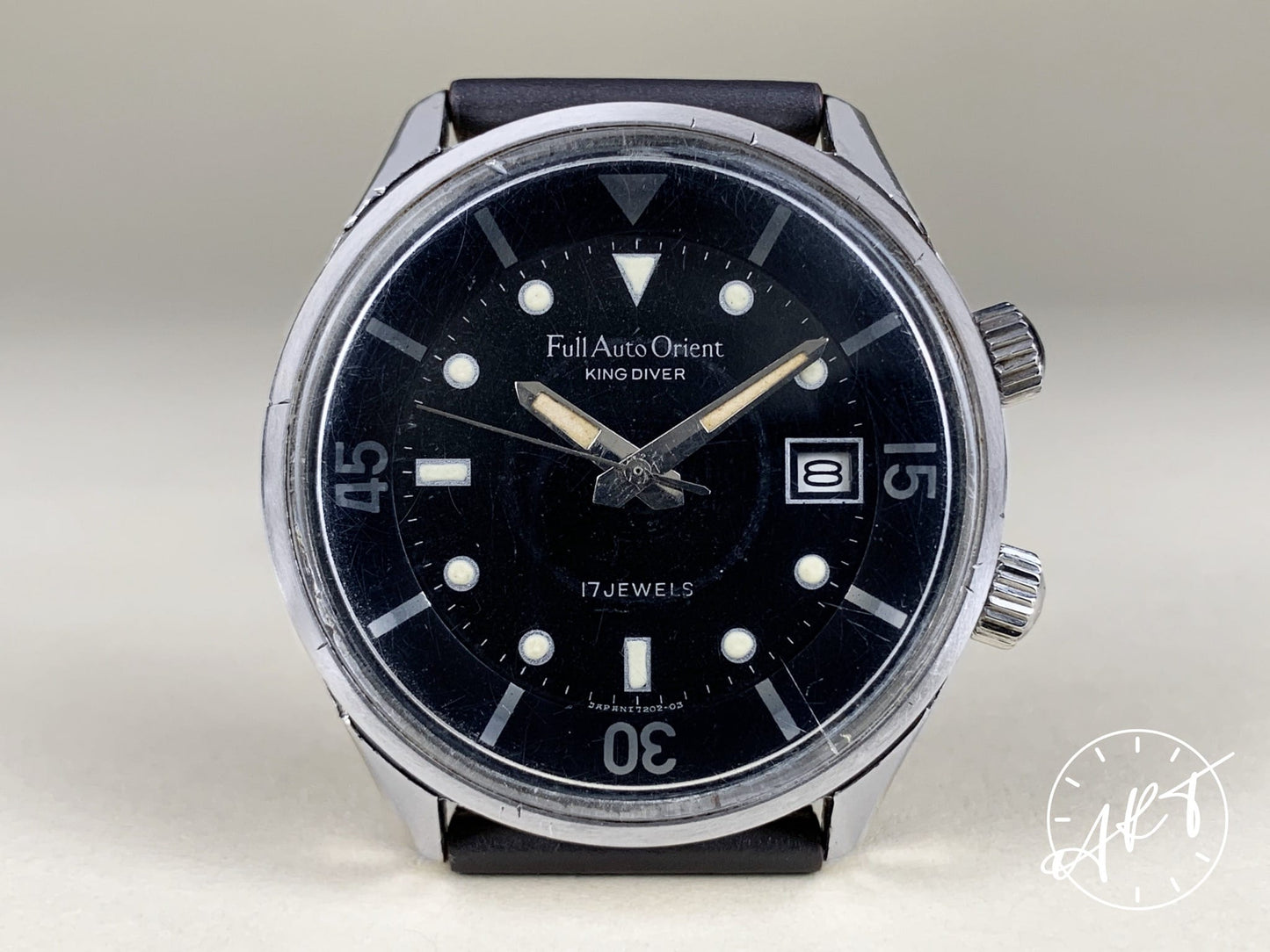 Vintage 1960s Orient King Diver Black Dial SS Auto Full Auto Compressor Watch