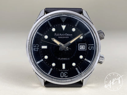 Vintage 1960s Orient King Diver Black Dial SS Auto Full Auto Compressor Watch