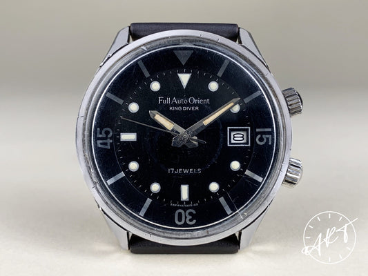Vintage 1960s Orient King Diver Black Dial SS Auto Full Auto Compressor Watch
