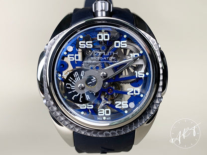 NEW Azimuth Predator 2.0 Spaceship Blue Dial Titanium Oval Manual Watch w/ B&P
