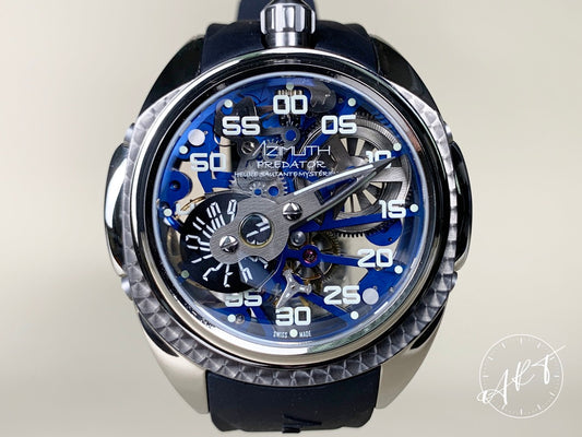 NEW Azimuth Predator 2.0 Spaceship Blue Dial Titanium Oval Manual Watch w/ B&P
