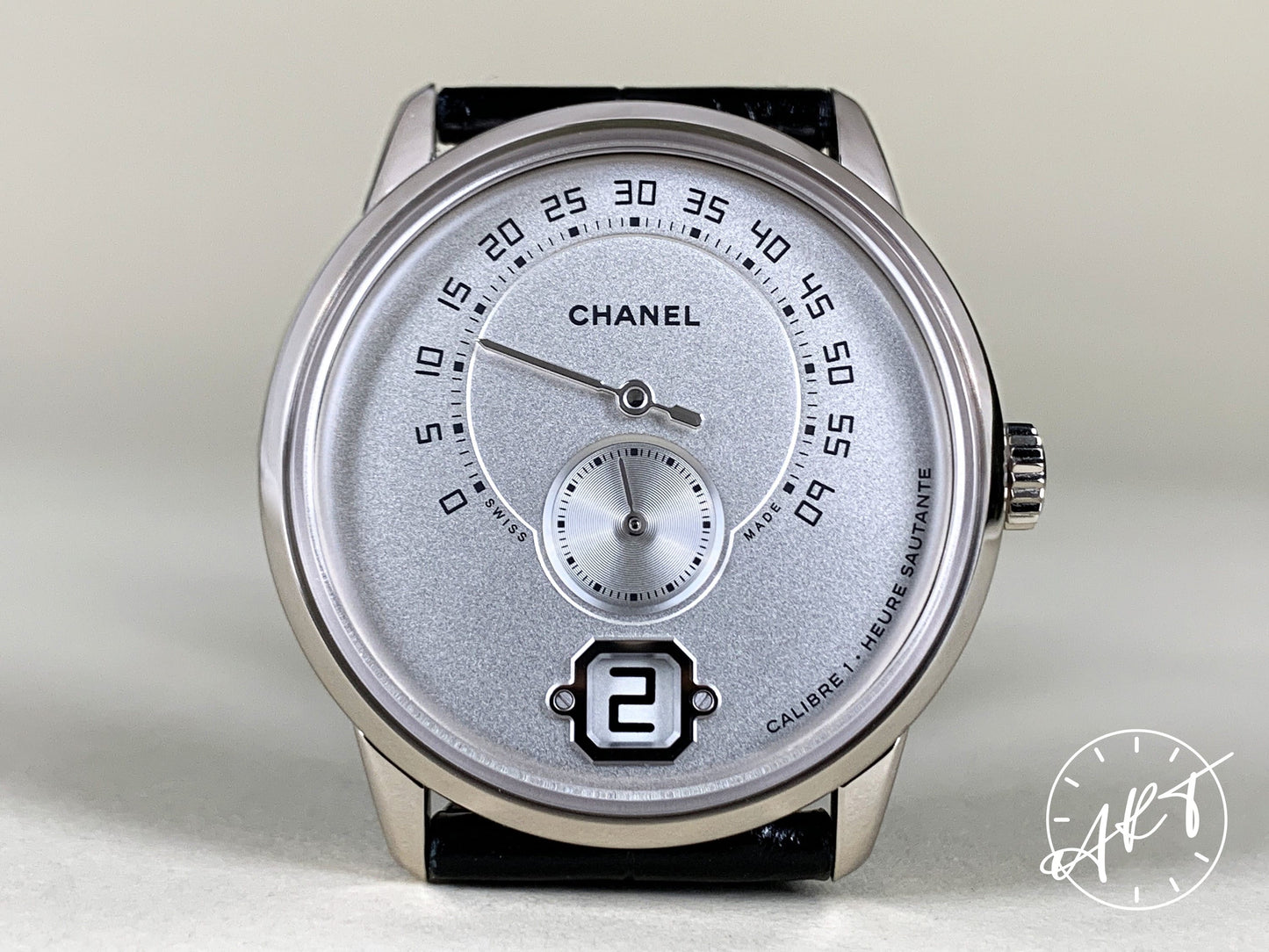 Chanel Monsieur de Chanel Jumping Hour Silver Dial 18K WG Manual Watch H4799 BP