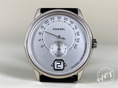 Chanel Monsieur de Chanel Jumping Hour Silver Dial 18K WG Manual Watch H4799 BP