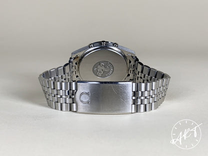 Vintage Omega Speedmaster Chronograph GMT Black Dial SS Quartz Watch 186.0004