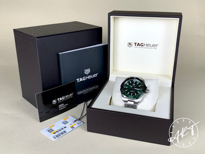 TAG Heuer Aquaracer Cal 5 Green Dial SS Auto Green "Hulk" Diver Watch w/ B&P