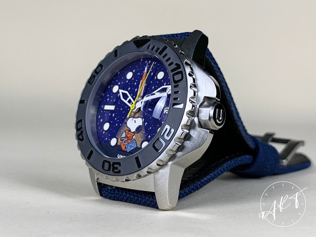 NEW Undone x Peanuts Snoopy NASA Moon Blue Dial SS Auto 20 Pcs Ltd Watch w/ B&P