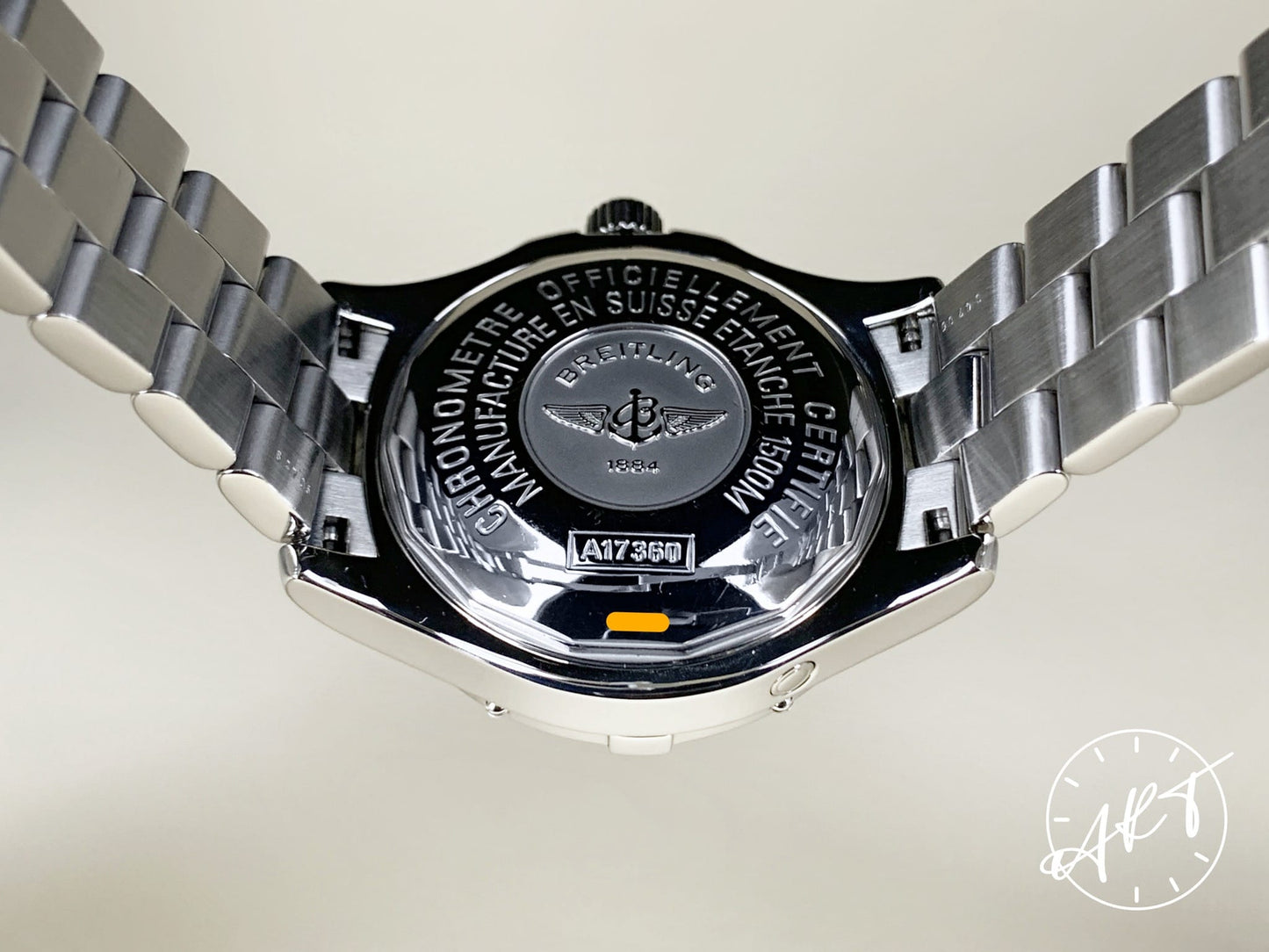 Breitling SuperOcean Black Dial SS Auto Diver Watch A17360 w/ Paper & Manual