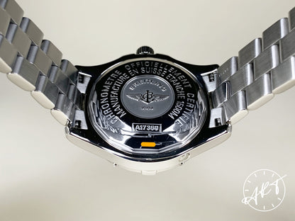 Breitling SuperOcean Black Dial SS Auto Diver Watch A17360 w/ Paper & Manual
