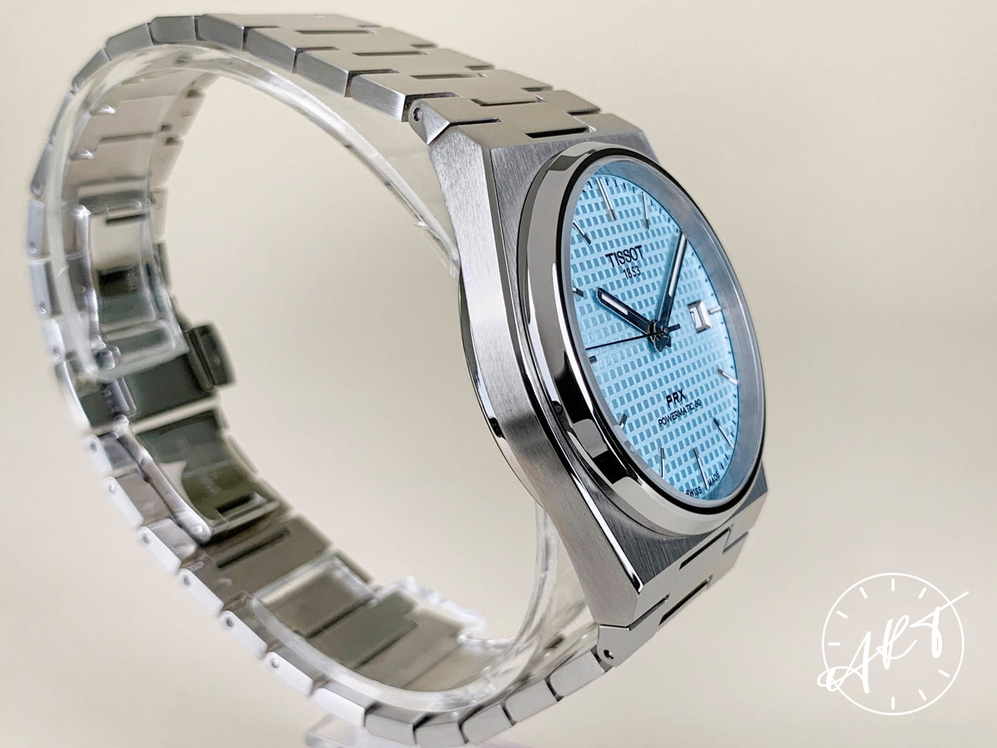 NEW Tissot PRX Powermatic 80 Ice Blue Dial SS Auto Diver Watch w/ B&P