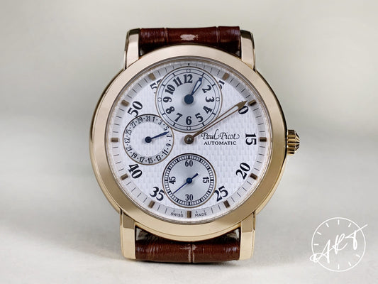 Paul Picot Firshire Silver Dial 18K Gold Automatic Watch 184 w/ Box