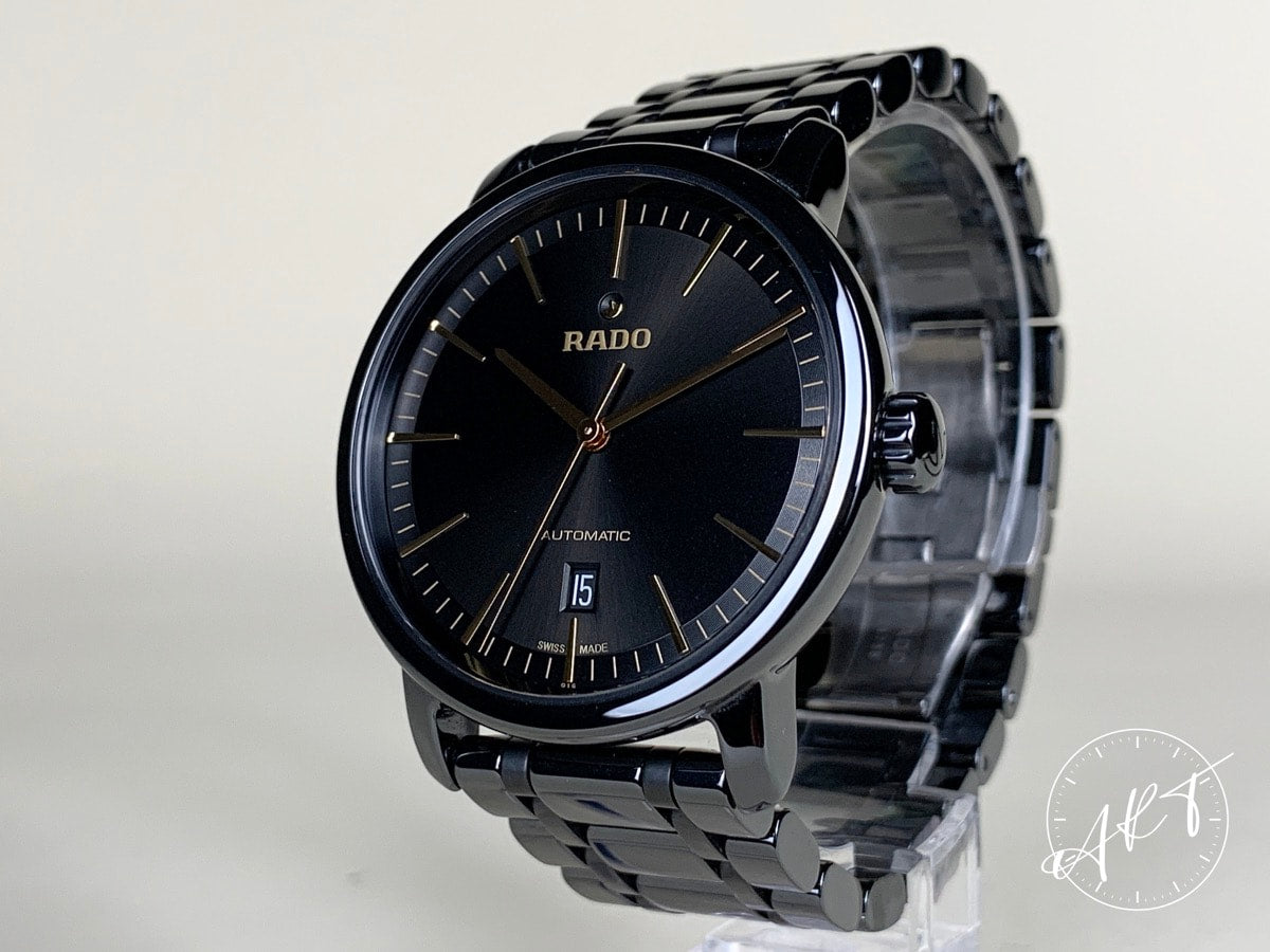 NEW Rado DiaMaster Black Dial Ceramic Automatic Watch 629.0073.3 in FULL SET
