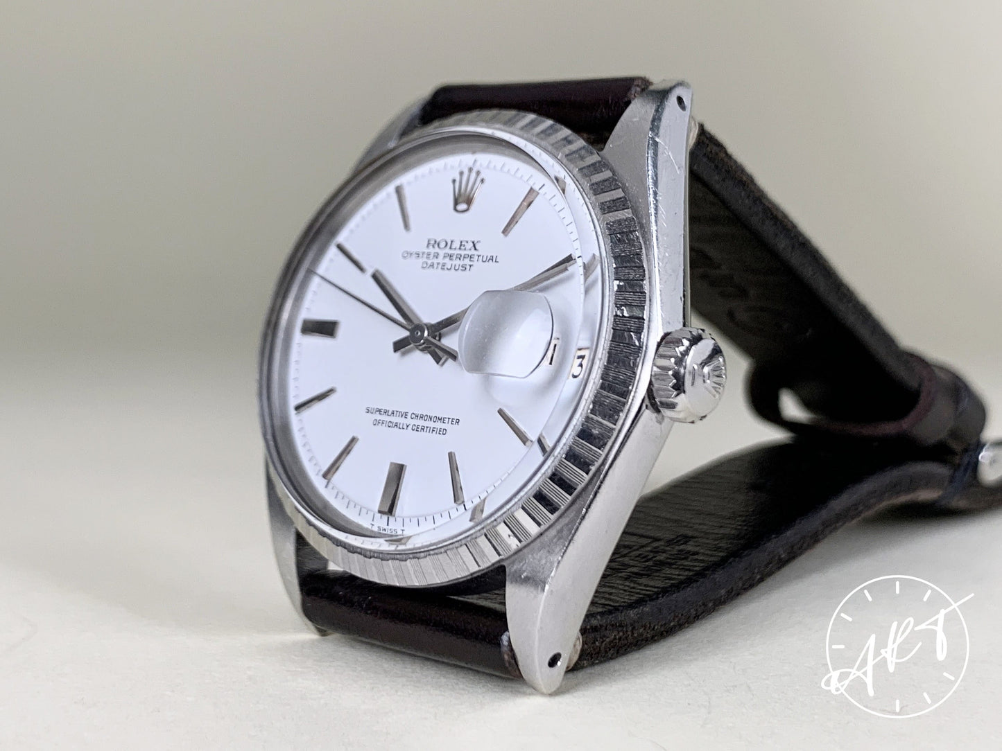 1969 Rolex DateJust White Matte Dial Stainless Steel Auto Watch 1603 in FULL SET
