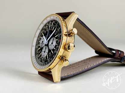 Sinn Navigation Chrono Inverted Panda Dial Gold Plated & SS Pilot Watch BP