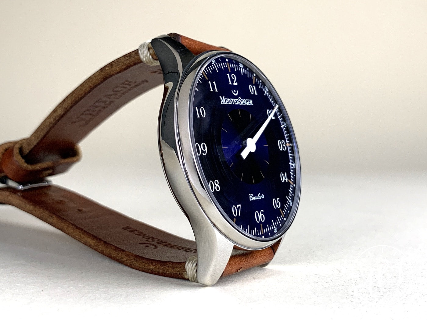 MeisterSinger Circularis Blue Dial Stainless Steel Manual Watch CC108 w/ B&P