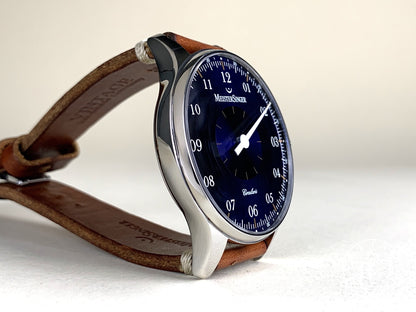 MeisterSinger Circularis Blue Dial Stainless Steel Manual Watch CC108 w/ B&P
