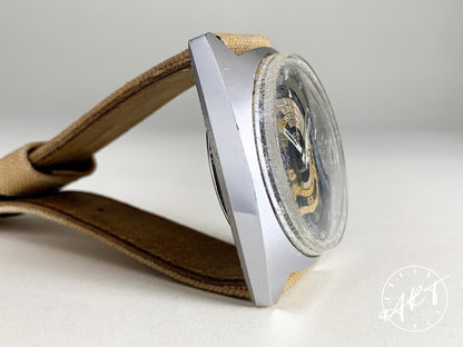 Vintage 1960s Vulcain Cricket Nautical Alarm Multicolor Dial SS Watch S 2322 B