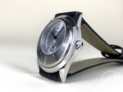 Alfred Dunhill x Centric 8045 Silver Dial SS Manual Watch • Black Leather Strap