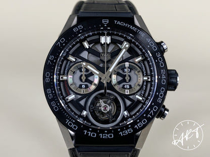 Tag Heuer Carrera Chrono Tourbillon Black Dial Titanium Watch CAR5A8Y BP