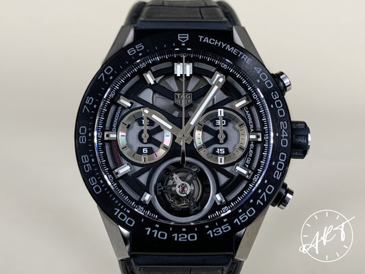 Tag Heuer Carrera Chrono Tourbillon Black Dial Titanium Watch CAR5A8Y BP