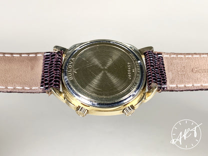 1972 Accutron Astronaut Silver Dial Gold Filled & SS Tuning Fork Mark II Watch BP