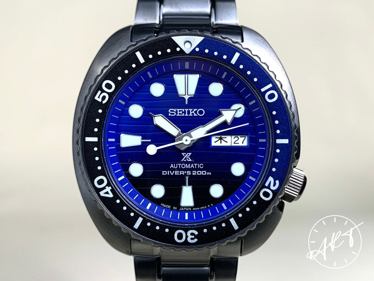 NEW Seiko Prospex Day-Date Black & Blue Dial Save the Ocean SE Watch SBDY027 BP