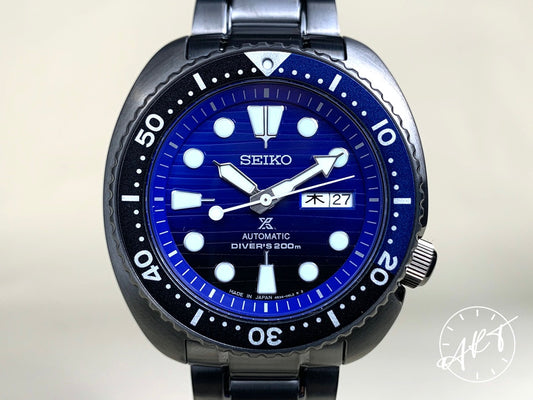 NEW Seiko Prospex Day-Date Black & Blue Dial Save the Ocean SE Watch SBDY027 BP