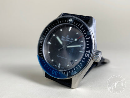 Blancpain Fifty Fathoms Bathyscaphe Black Dial SS Auto Diver Watch 5100B w/ B&P