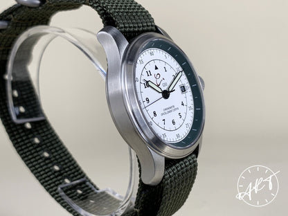 Orologi Calamai G50 Solotempo Green White Dial SS Auto Military Watch w/ B&P