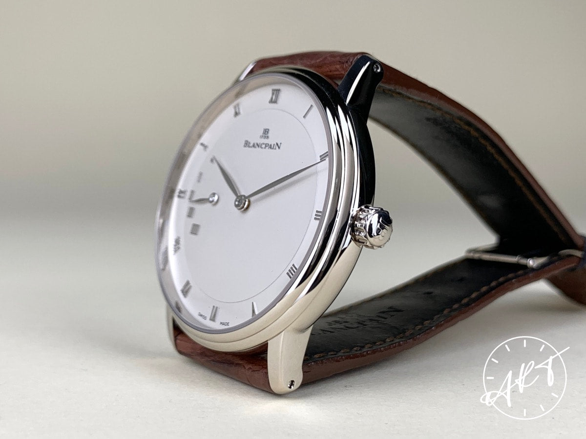 Blancpain Villeret Ultra-Slim Silver Dial 18K WG Auto Watch 4040 w/ Box & Manual
