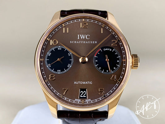 IWC Portuguese Chrono Brown Dial 18K RG Boutique-Only 500 Pcs Ltd Watch BP