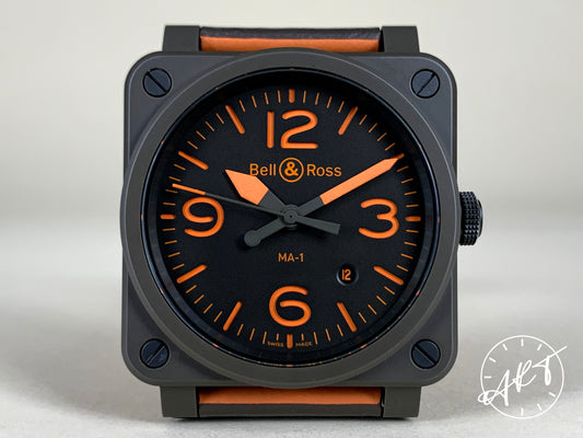 Bell & Ross Khaki Dial Black Ceramic 999 Pcs Ltd Military Watch BR0392 BP
