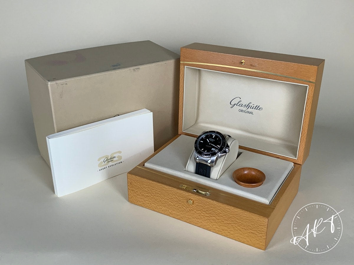 Glashütte Original Sport Evolution Panorama Date Black Dial SS Diver Watch BP