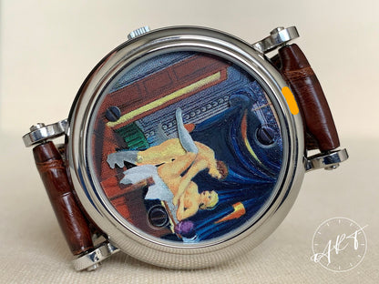 NOS IGJ Montre Erotique White Dial Stainless Steel Auto Ltd Ed Watch in FULL SET