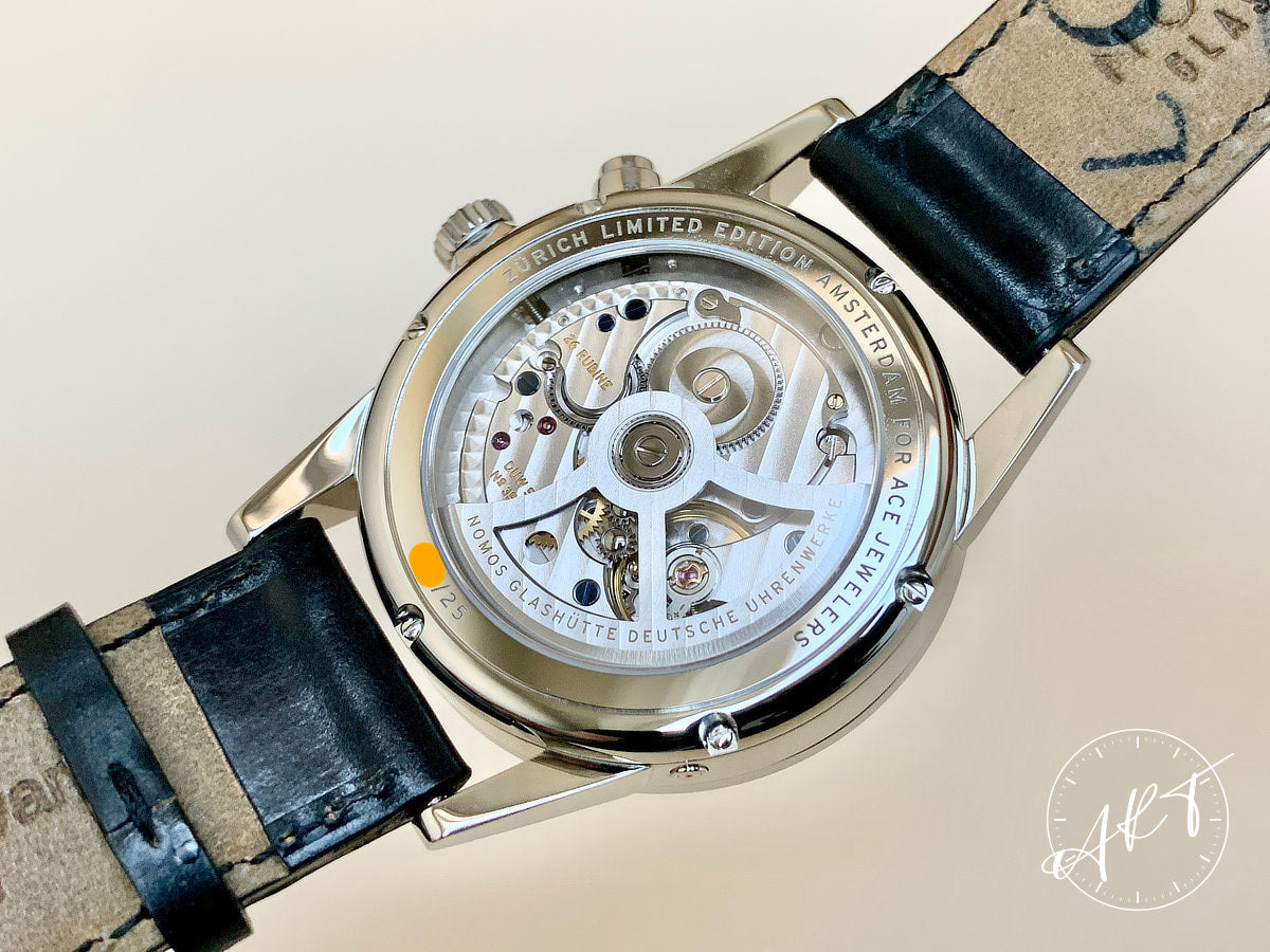 NOMOS Glashutte Zurich Weltzeit Worldtime Black Dial Amsterdam Ltd Watch BP