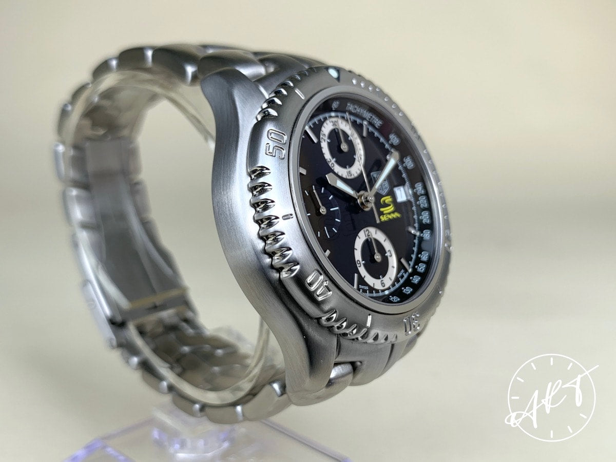 NEW TAG Heuer Link Black Dial SS Auto Ayrton Senna Ltd Ed Watch w/ B&P